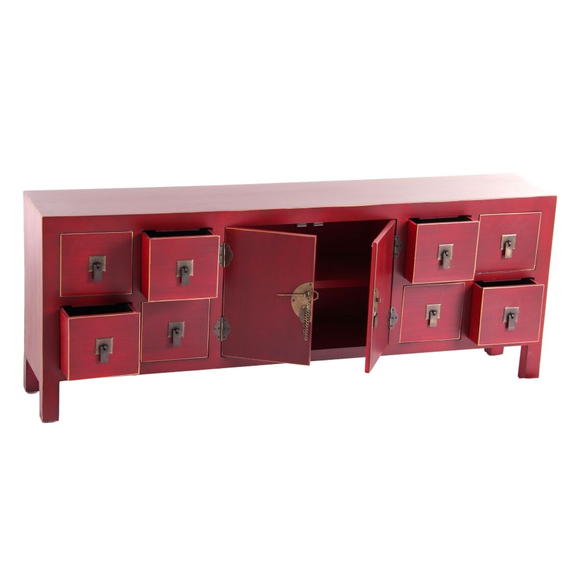 møbler ORIENTE Rød Træ Jern Træ MDF 130 x 24 x 50,5 cm